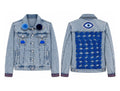 Evil Eye Sequin Denim Jacket front and back