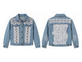 Lace Panel Denim Jacket front and back