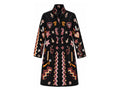Black Folk Embroidered Coat front and back