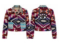 Evil Eye Tapestry Cropped Jacket front and back